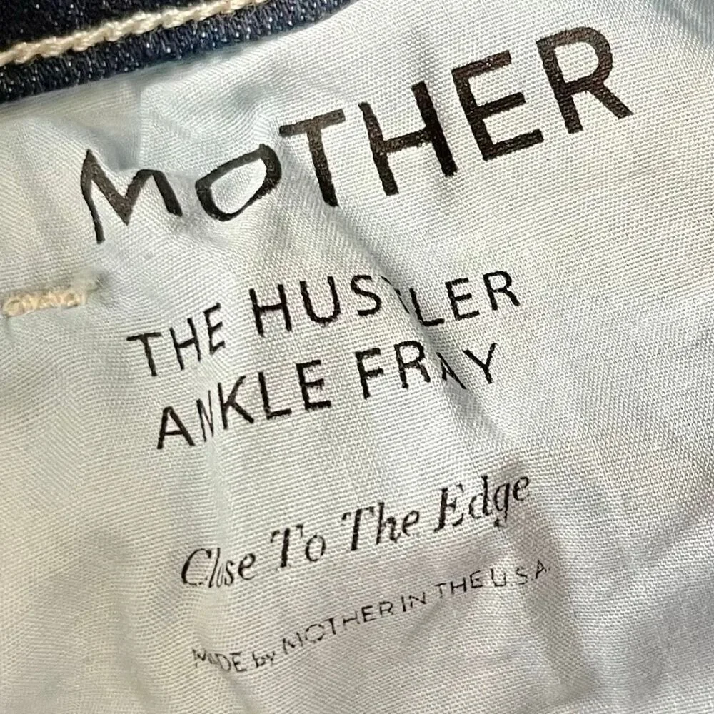 Mother The Hustler Ankle Fray Distressed Denim Jean 26